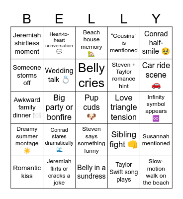 TSITP Bingo Card