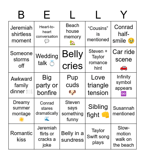 TSITP Bingo Card