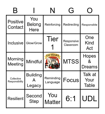 Building a Legacy for Tomorrow Bingo Card