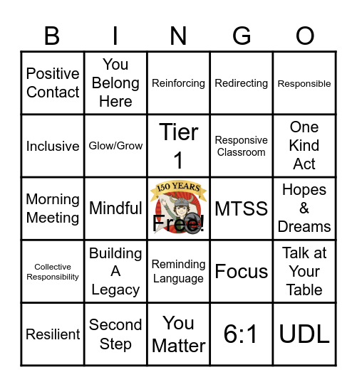Building a Legacy for Tomorrow Bingo Card