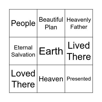 I Lived In Heaven Bingo Card