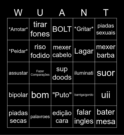 WUANT Bingo Card