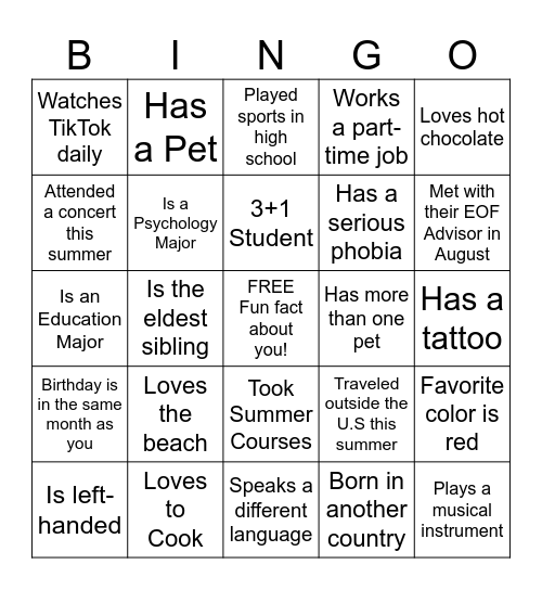 EOF Town Hall Bingo Card