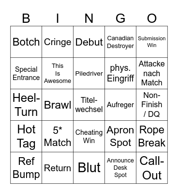 Catchen Bingo Card