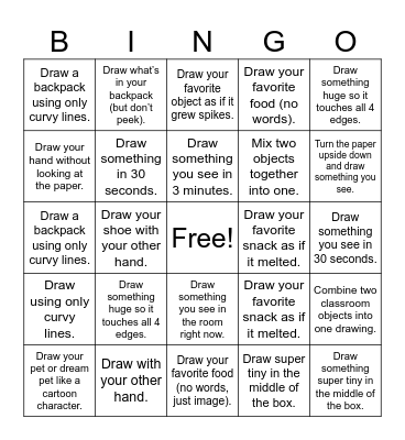Studio 2501 Drawing Bingo Card