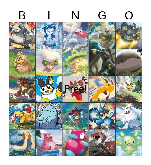 Favourite Pokémon Bingo Card