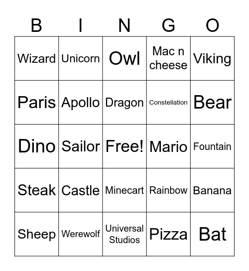 Infinite craft Bingo Card