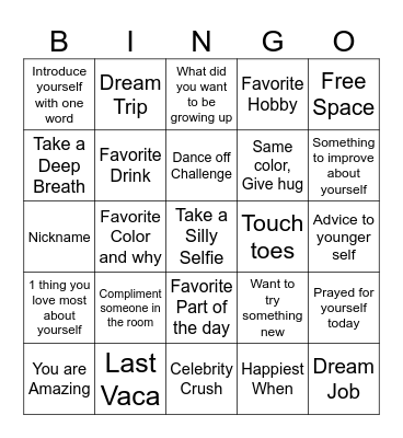 Ice Breaker Bingo Card