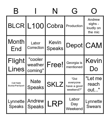 STAFF 8-25-2025 Bingo Card