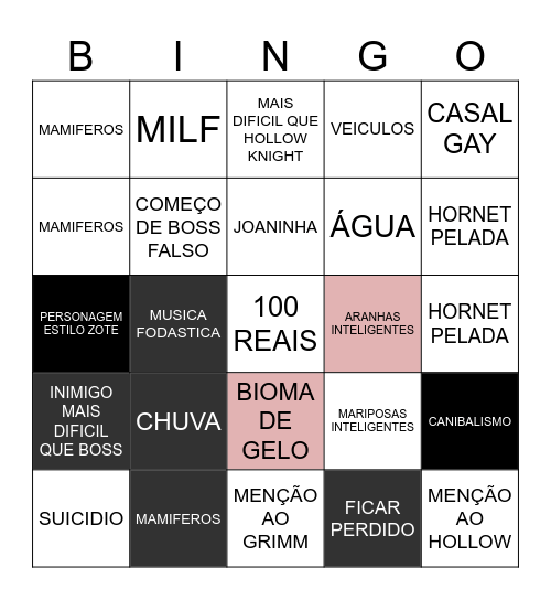 SILKSONG Bingo Card