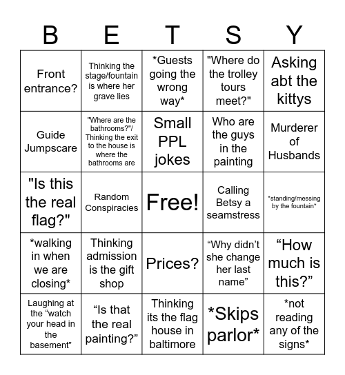 BRH GUIDE BINGO Card