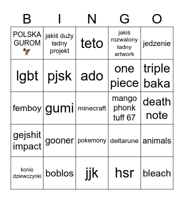 jaja ksawerta (wplace) Bingo Card