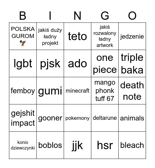 jaja ksawerta (wplace) Bingo Card