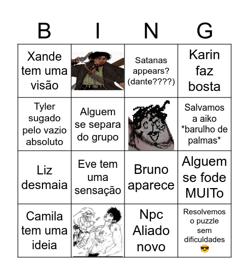 Mostrosity sessão 4 Bingo Card