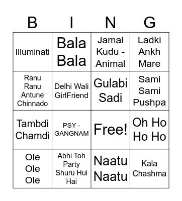 Demo Musical Tambola Bingo Card