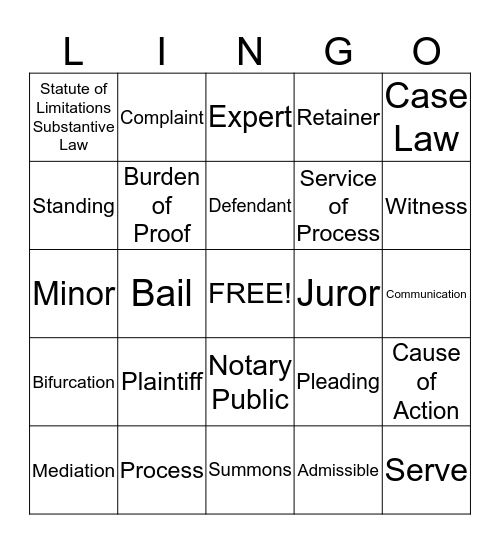 Bingo Card