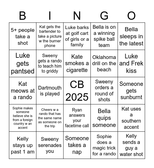 CB Labor Day Weekend Bingo Card