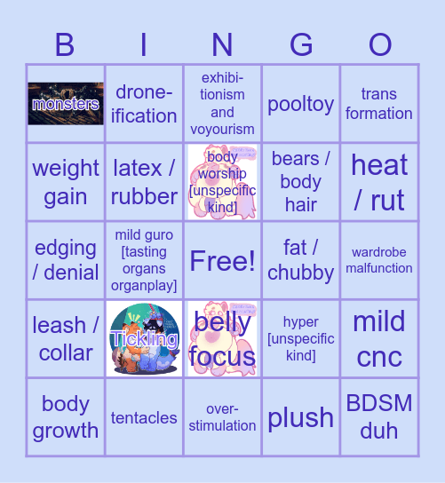 Ozzy kink bingo :3 Bingo Card