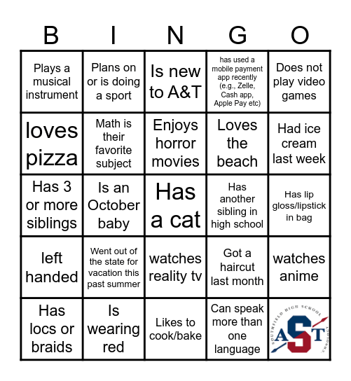 Ice-Ice Breaker! Bingo Card