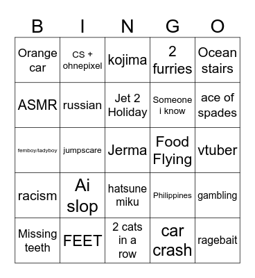 Reels bingo Card