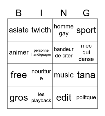 ig reels Bingo Card