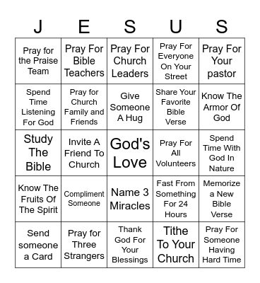 Calvary Bingo Card