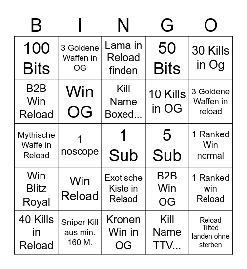 Twitchi Bingo Card