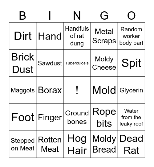 The Jungle Bingo Card