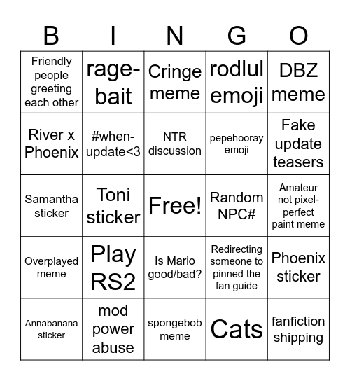 #starmaker-story Bingo Card