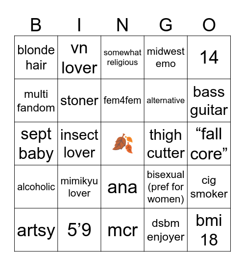 ISABELLAS BINGO!!! Bingo Card