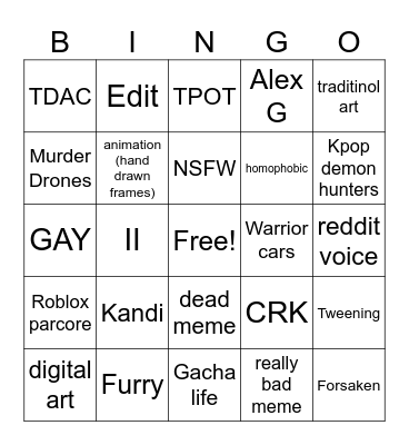 BINGO YT SHORTS Bingo Card
