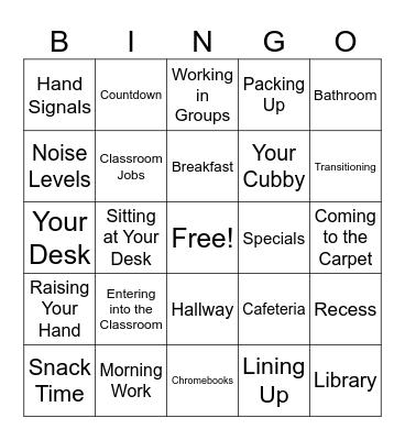 Procedure Bingo! Bingo Card