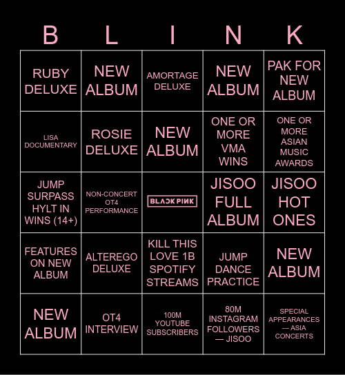 BLACKPINK Q3+4 BINGO Card