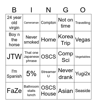 Arky x Suburb Talk Bingo Card