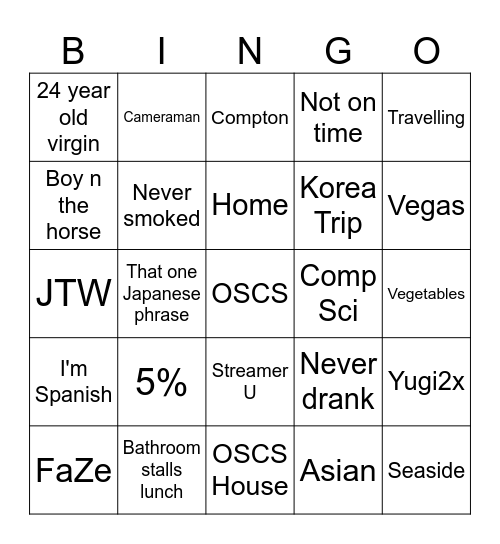 Arky x Suburb Talk Bingo Card