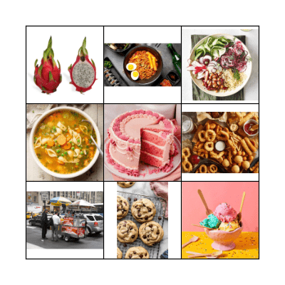 Food Bingo Card