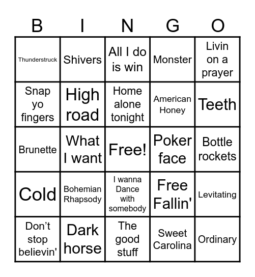 Zarates Birthday Bingo Card
