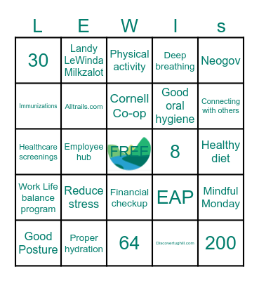 Wellness BINGO Card