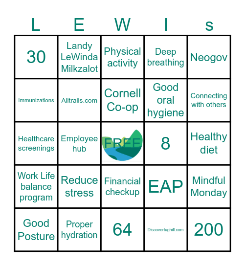 Wellness BINGO Card