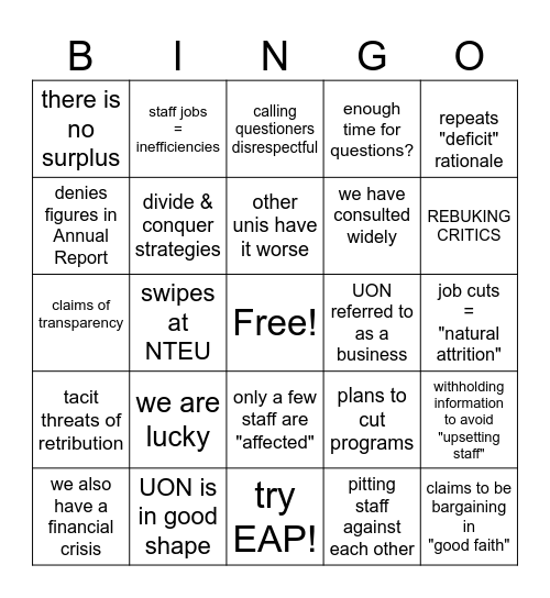 VC's Ask Me Anything BINGO Card