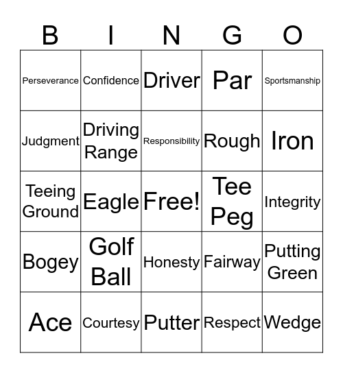 The First Tee of Greater Richmond Bingo Card
