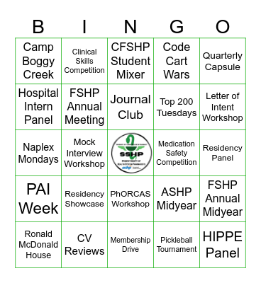 SSHP BINGO! Bingo Card