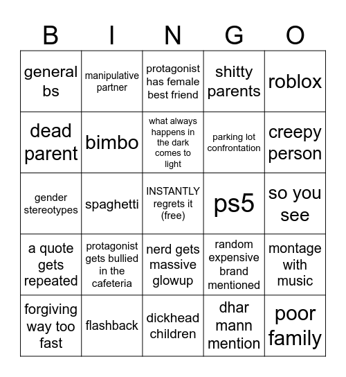dhar mann bingo Card