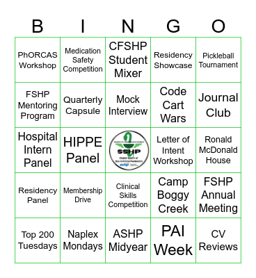 SSHP BINGO! Bingo Card
