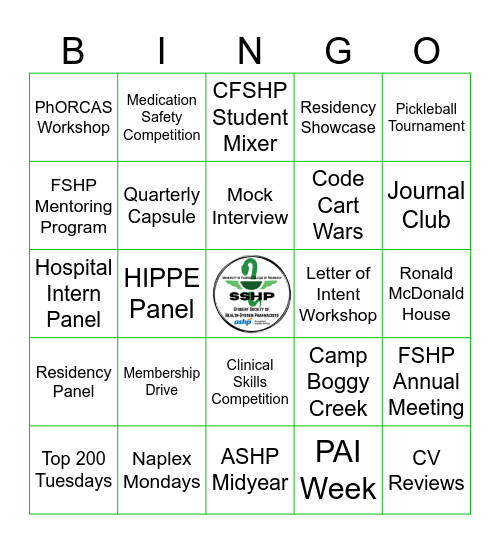 SSHP BINGO! Bingo Card