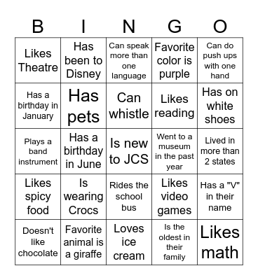 Find Someone Who... Bingo Card