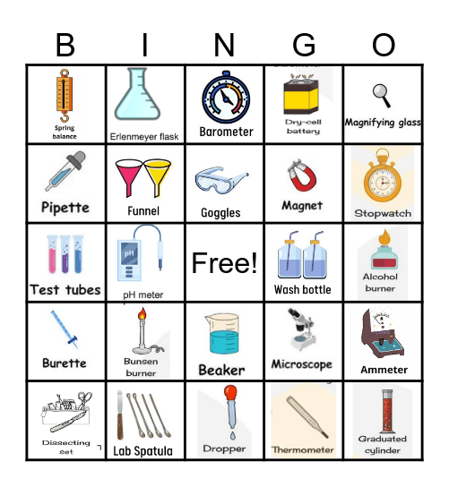 Science Laboratory and Equipment Bingo Card
