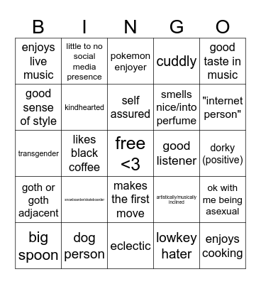 april's type <3 Bingo Card