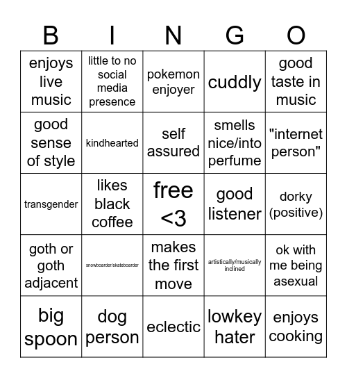 april's type <3 Bingo Card