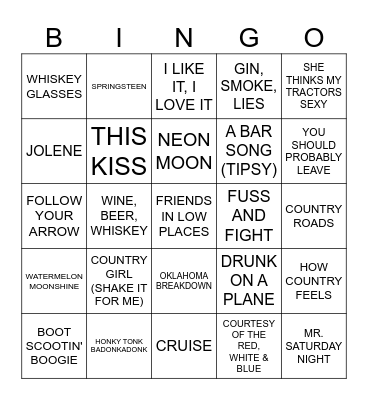 BOOT SCOOTIN BINGO Card